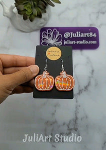 1.25 inch HOLO Pumpkin Earrings Silicone Mold for Resin