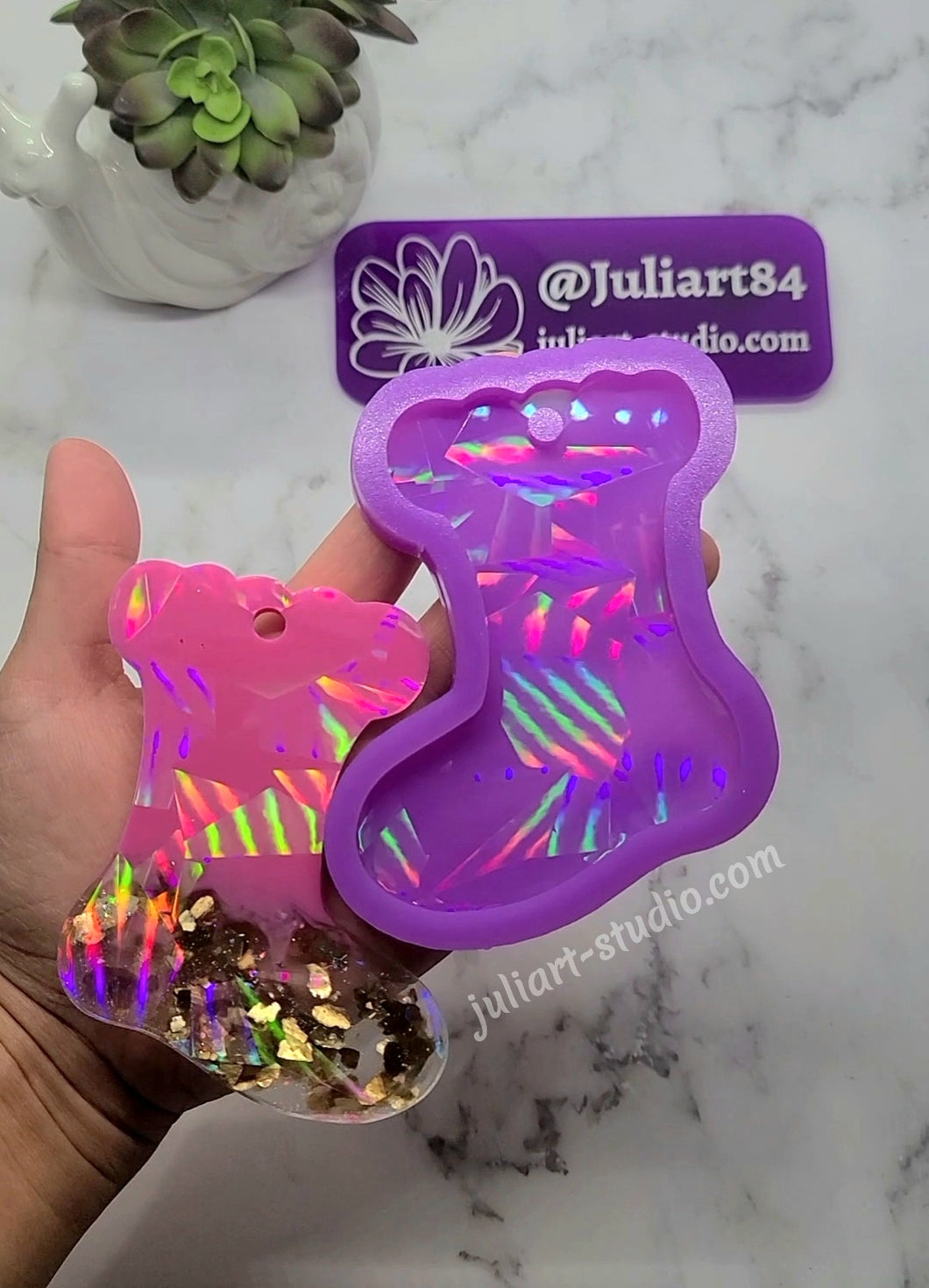 4 inch HOLO Stocking Silicone Mold for Resin