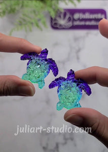 1.6 inch Druzy Turtle Pair Silicone Mold for Resin