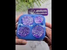Load and play video in Gallery viewer, 1.25 - 1.75 inch Druzy Cabochon Set Silicone Mold for Resin casting

