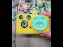 Load and play video in Gallery viewer, Moon Face Jewelry Set Silicone Mold for Resin casting - 15mm and 25mm
