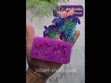 Load and play video in Gallery viewer, 1.6 inch Druzy Turtle Pair Silicone Mold for Resin
