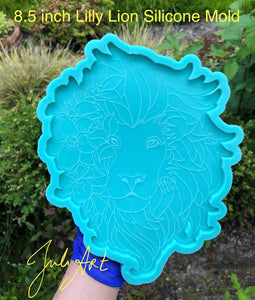 8.5 inch Lilly Lion Silicone Mold for Resin or Concrete
