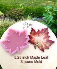 Load image into Gallery viewer, 5.25 inch Maple Leaf Silicone Mold for Resin or Concrete Coasters
