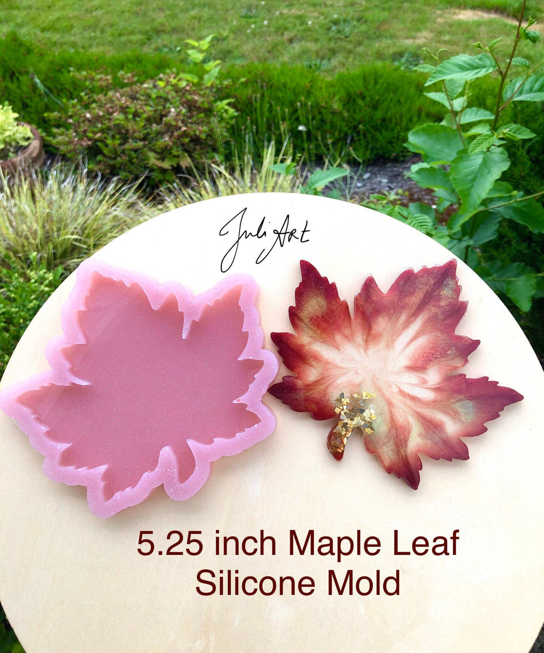 5.25 inch Maple Leaf Silicone Mold for Resin or Concrete Coasters