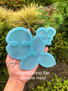 4 inch 3D Orchid set Silicone Mold for Resin