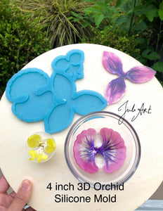 4 inch 3D Orchid set Silicone Mold for Resin