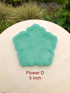 5 inch Flower Silicone Mold for Resin or Concrete Coasters