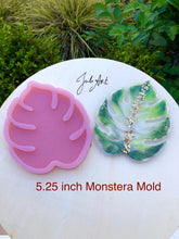 Load image into Gallery viewer, 5.25 inch Monstera Leaf Silicone Mold for Resin or Concrete Coasters
