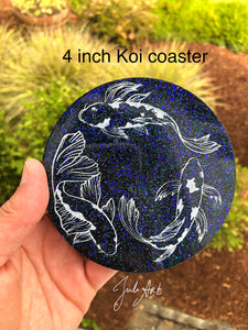 5.25 inch or 4 inch Koi Coaster Silicone Mold for Resin casting