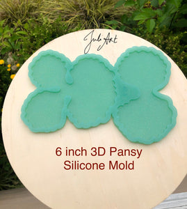 6 inch 3D Pansy flower set Silicone Mold for Resin