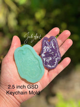 Load image into Gallery viewer, 2.5 inch German Shepherd Dog Keychain Silicone Mold for Resin casting
