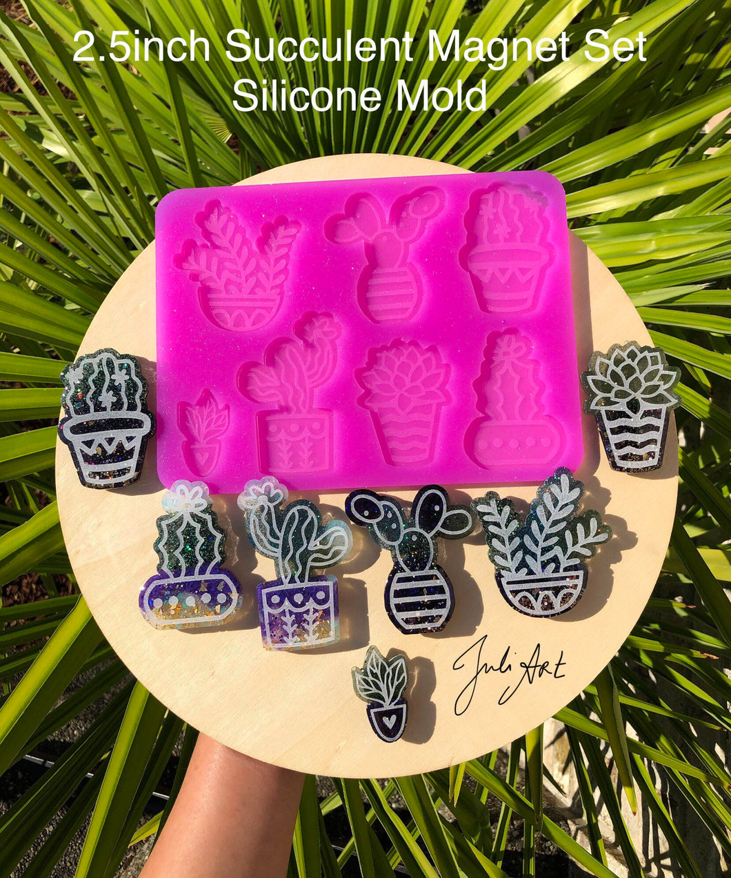 2.75 inch Succulent Magnet Set Silicone Mold for Resin casting