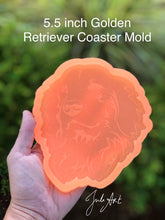 Load image into Gallery viewer, 5.5 inch Golden Retriever Silicone Mold for Resin or Concrete Coasters
