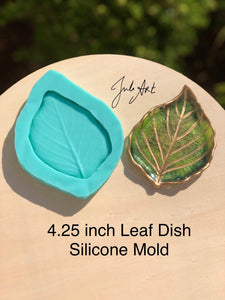 4.25 inch Leaf Dish Silicone Mold for Resin casting