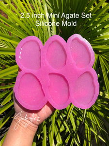 2.5 inch Agate Slices (set of 6) Silicone Mold for Resin casting