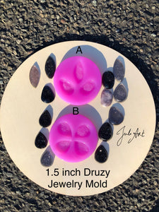 1.5 inch Druzy Jewelry Set Silicone Mold for Resin casting