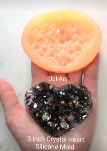 3 inch Crystal Heart Silicone Mold for Resin